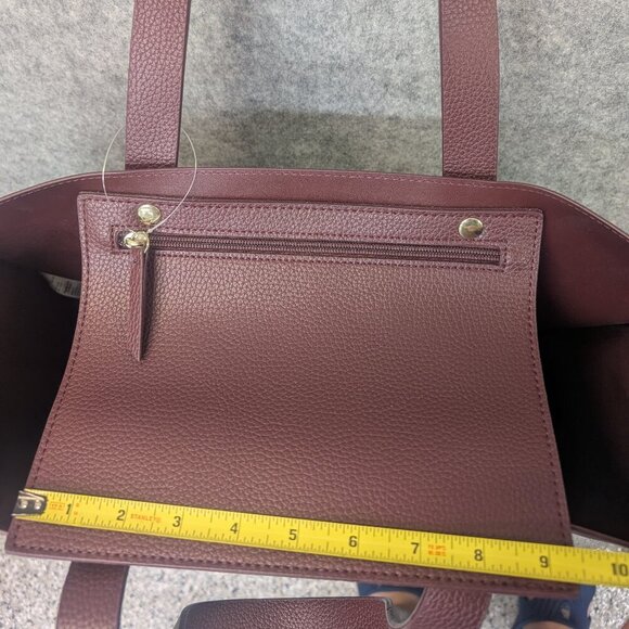 Rachel Zoe Burgundy tote shoulder bag minimalist large spacious versatile - Picture 6 of 15